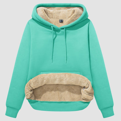 Nadine - Gezellige sherpa hoodie met fleecevoering en zak