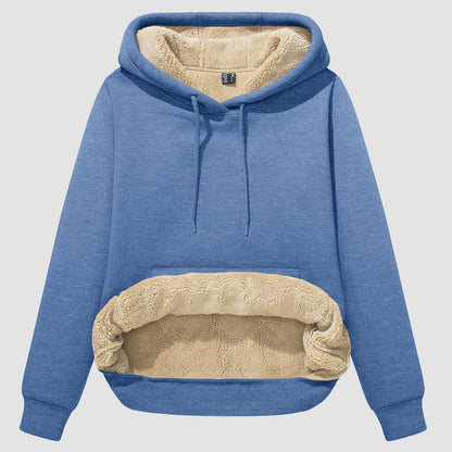 Nadine - Gezellige sherpa hoodie met fleecevoering en zak