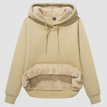 Nadine - Gezellige sherpa hoodie met fleecevoering en zak