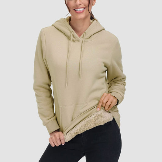 Nadine - Gezellige sherpa hoodie met fleecevoering en zak