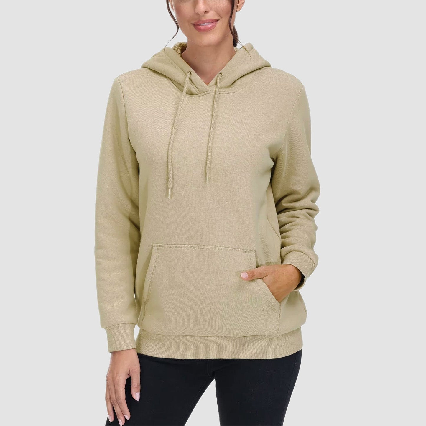 Nadine - Gezellige sherpa hoodie met fleecevoering en zak