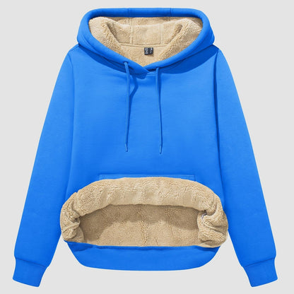 Nadine - Gezellige sherpa hoodie met fleecevoering en zak