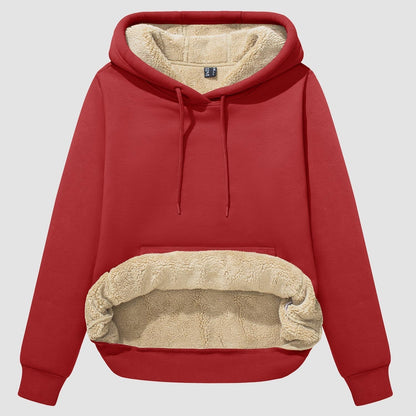 Nadine - Gezellige sherpa hoodie met fleecevoering en zak