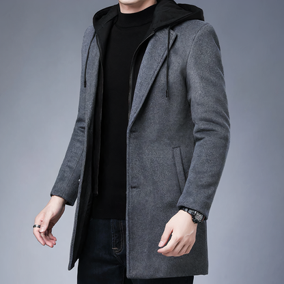 Lucas - Heren Wollen Trenchcoat