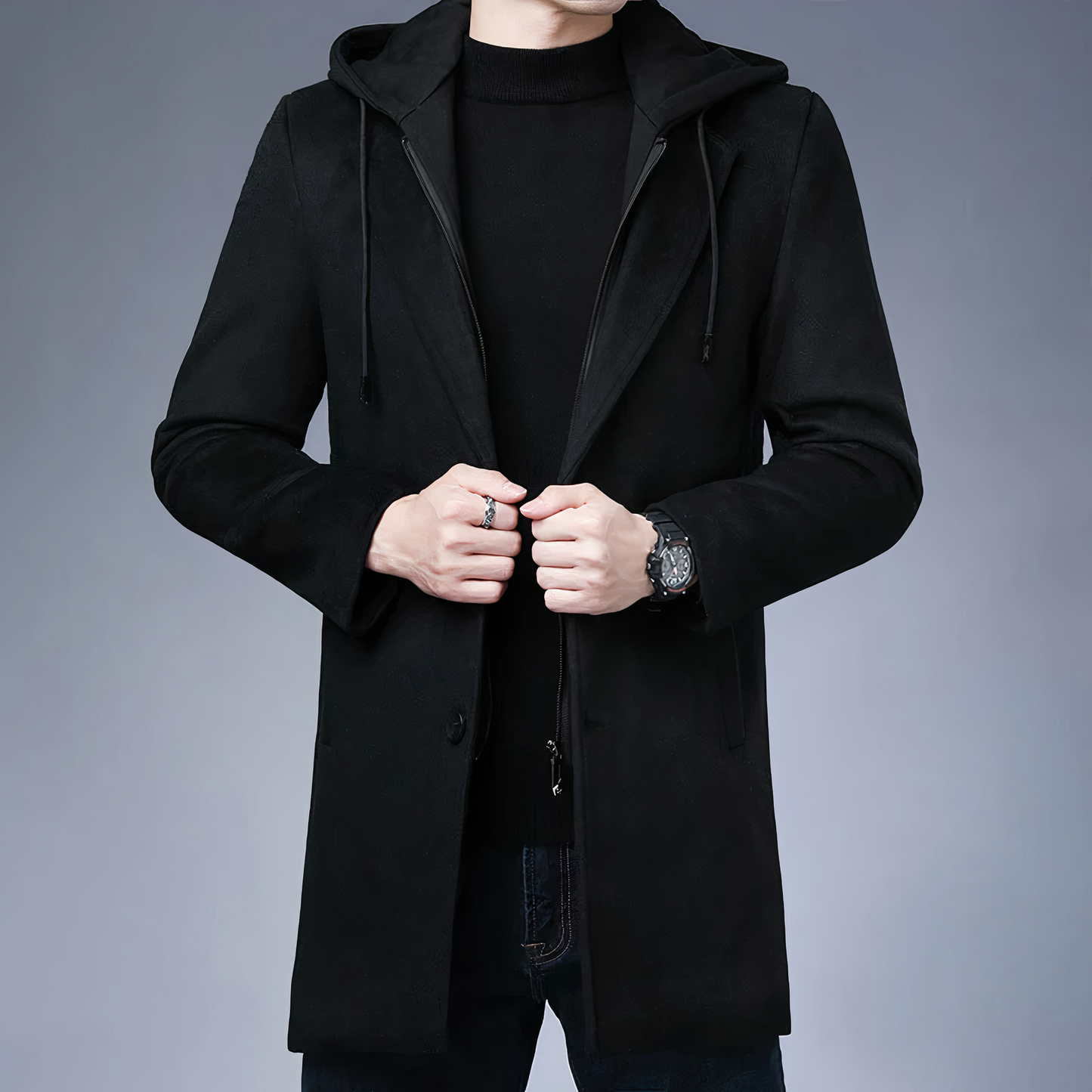 Lucas - Heren Wollen Trenchcoat