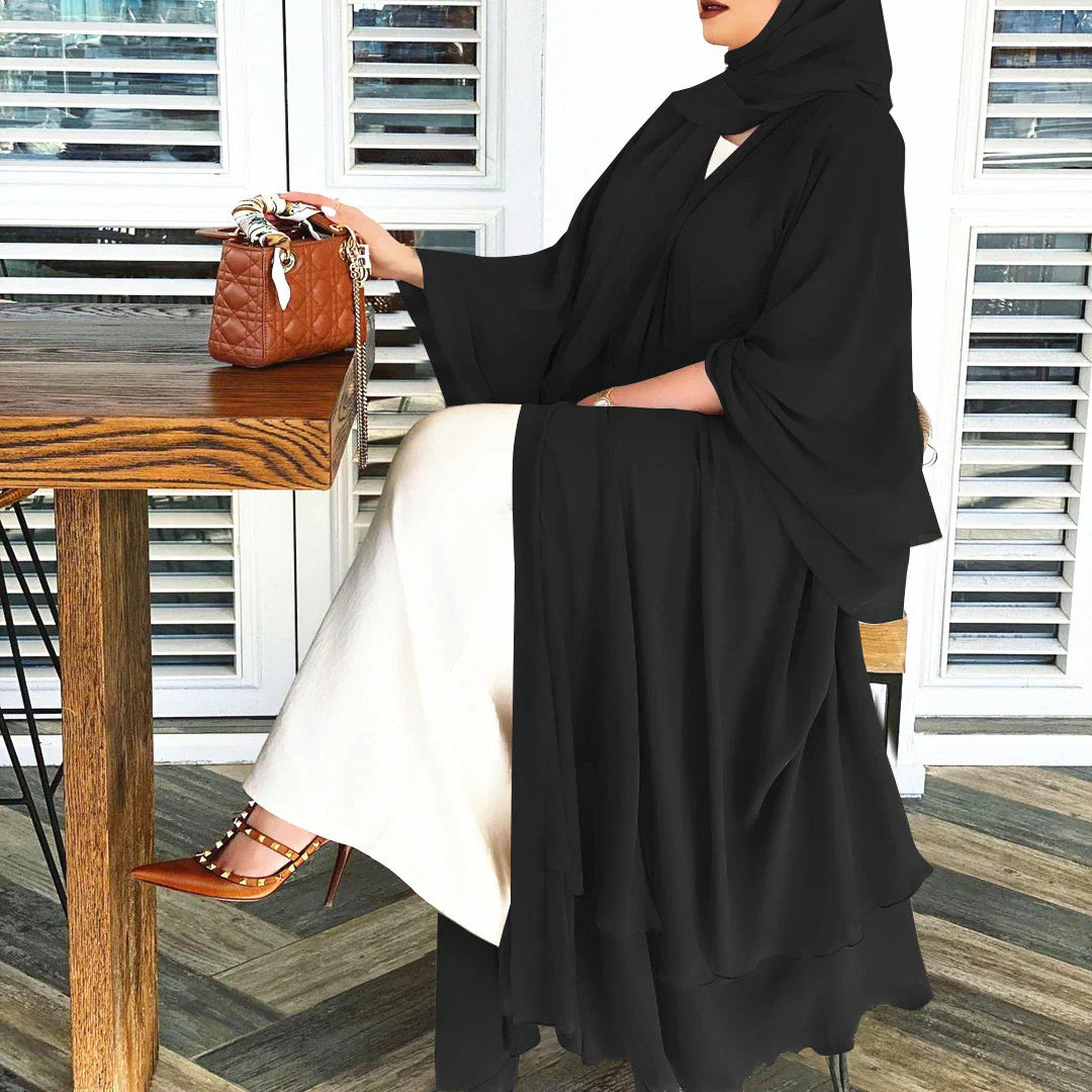 Open Luchtige Abaya met Hijab - Comfortabel & Elegant