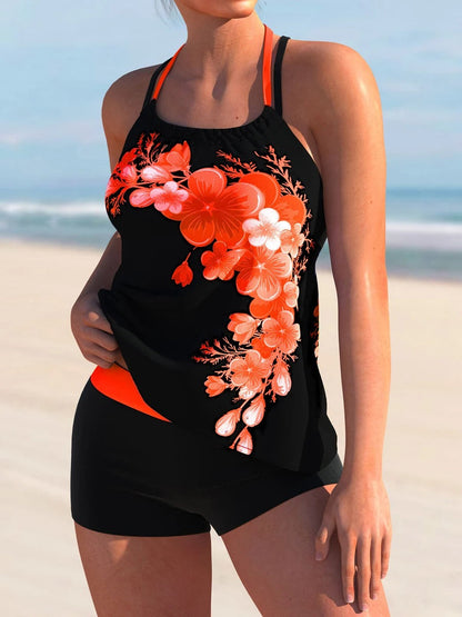 ByFey - Tankini met dubbele band en print