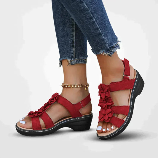 MonLu - Sandalen met bloemdetail