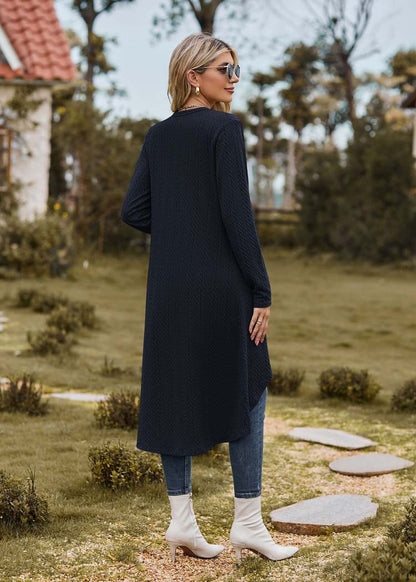 Mila - Lange donkerblauwe cardigan