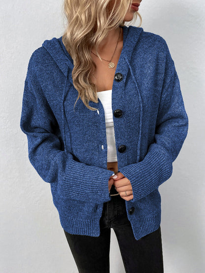 Lotte - Blauwe cardigan met capuchon