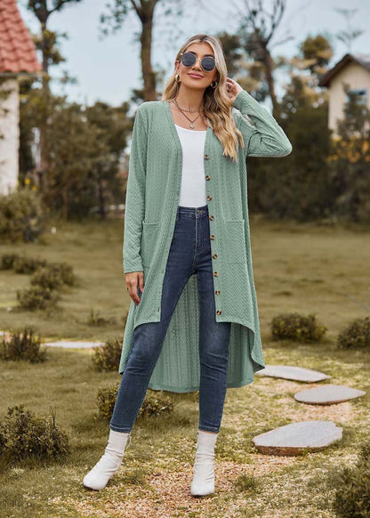 Emma - Lange groene cardigan