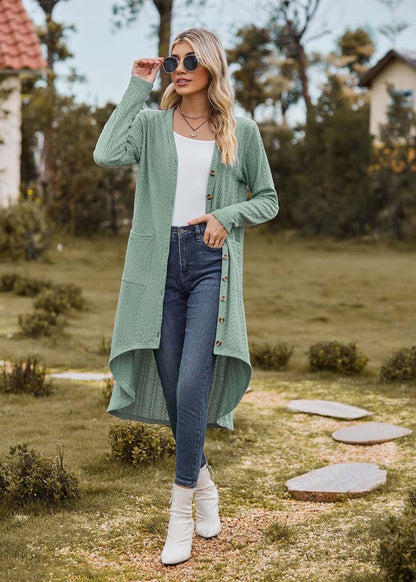 Emma - Lange groene cardigan