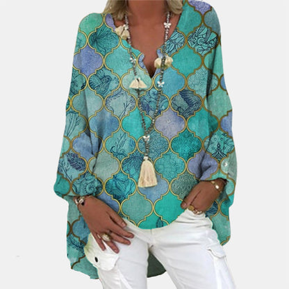 MiaMilana - Stijlvolle linnen dames blouse