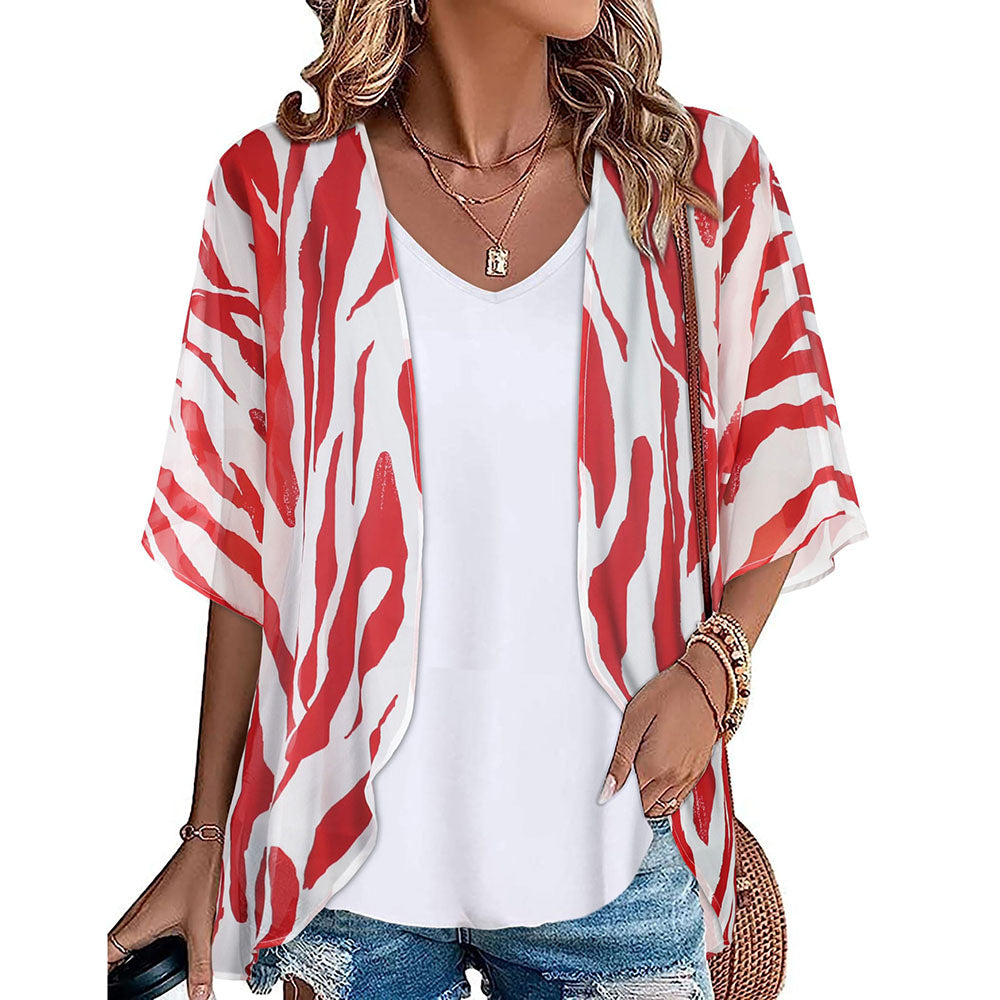 SandRoze - Kimono van chiffon met print