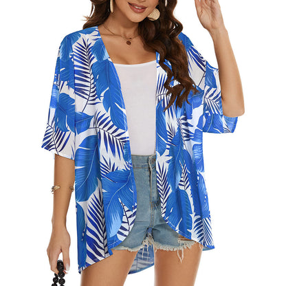 SandRoze - Kimono van chiffon met print