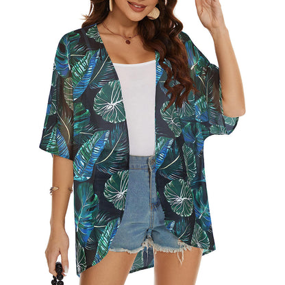 SandRoze - Kimono van chiffon met print