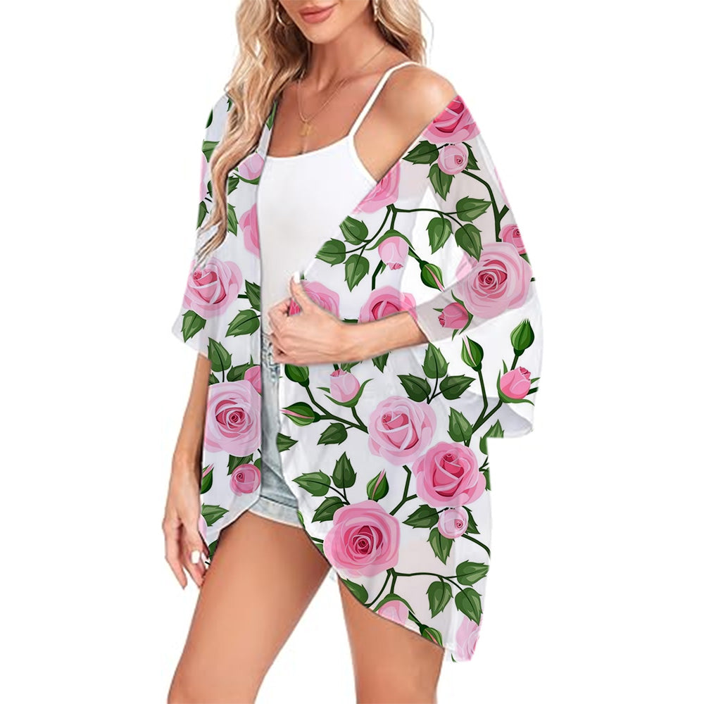 SandRoze - Bloemenprint kimono