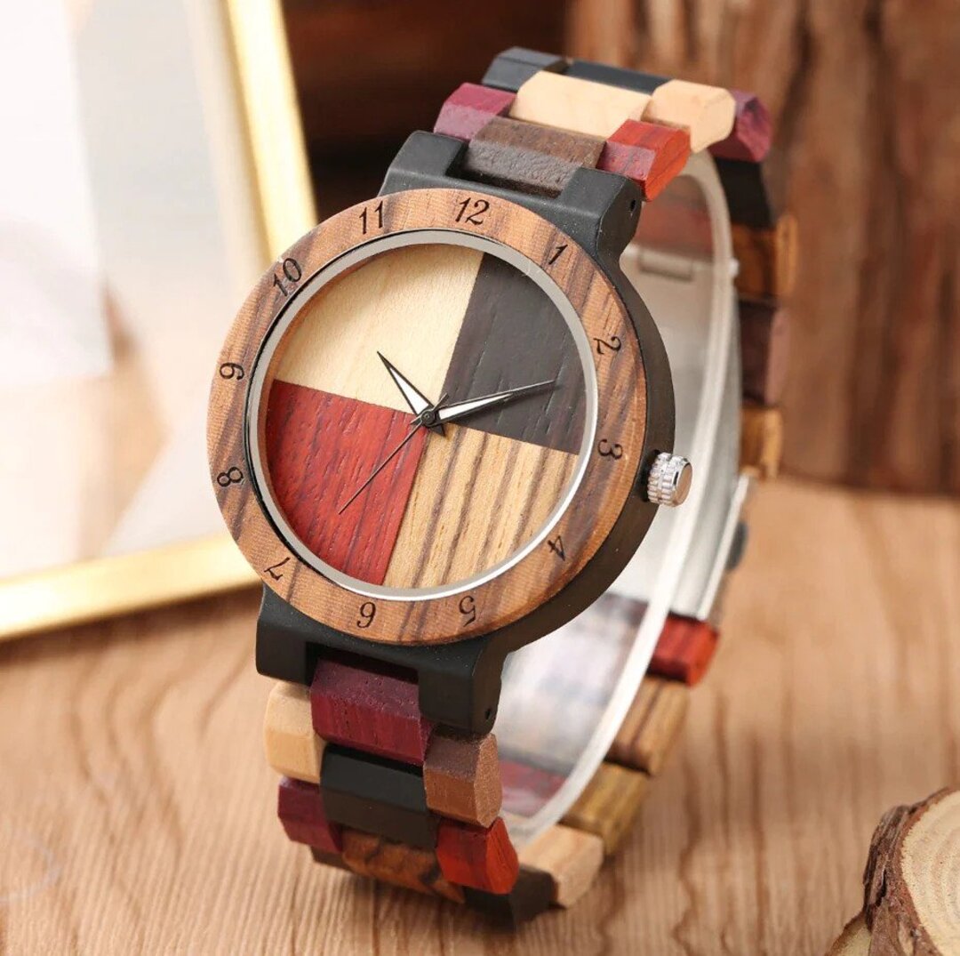 Retro houten horloge