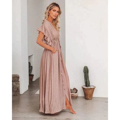 Milensa - Taupe maxi jurk