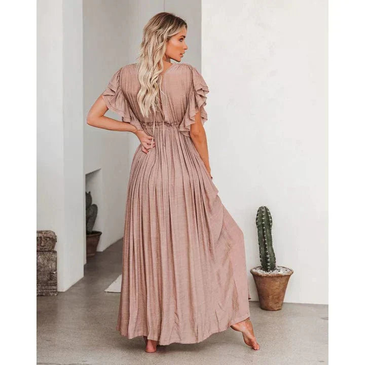 Milensa - Taupe maxi jurk