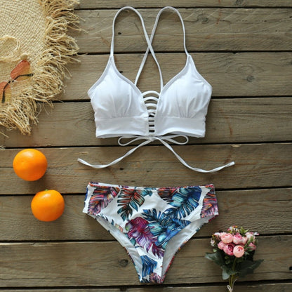 AquaLivv - Bikini met veterdetail en print