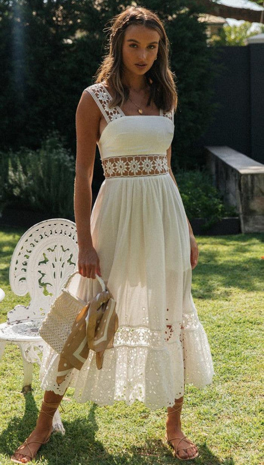 Eliza - Witte bohemian jurk